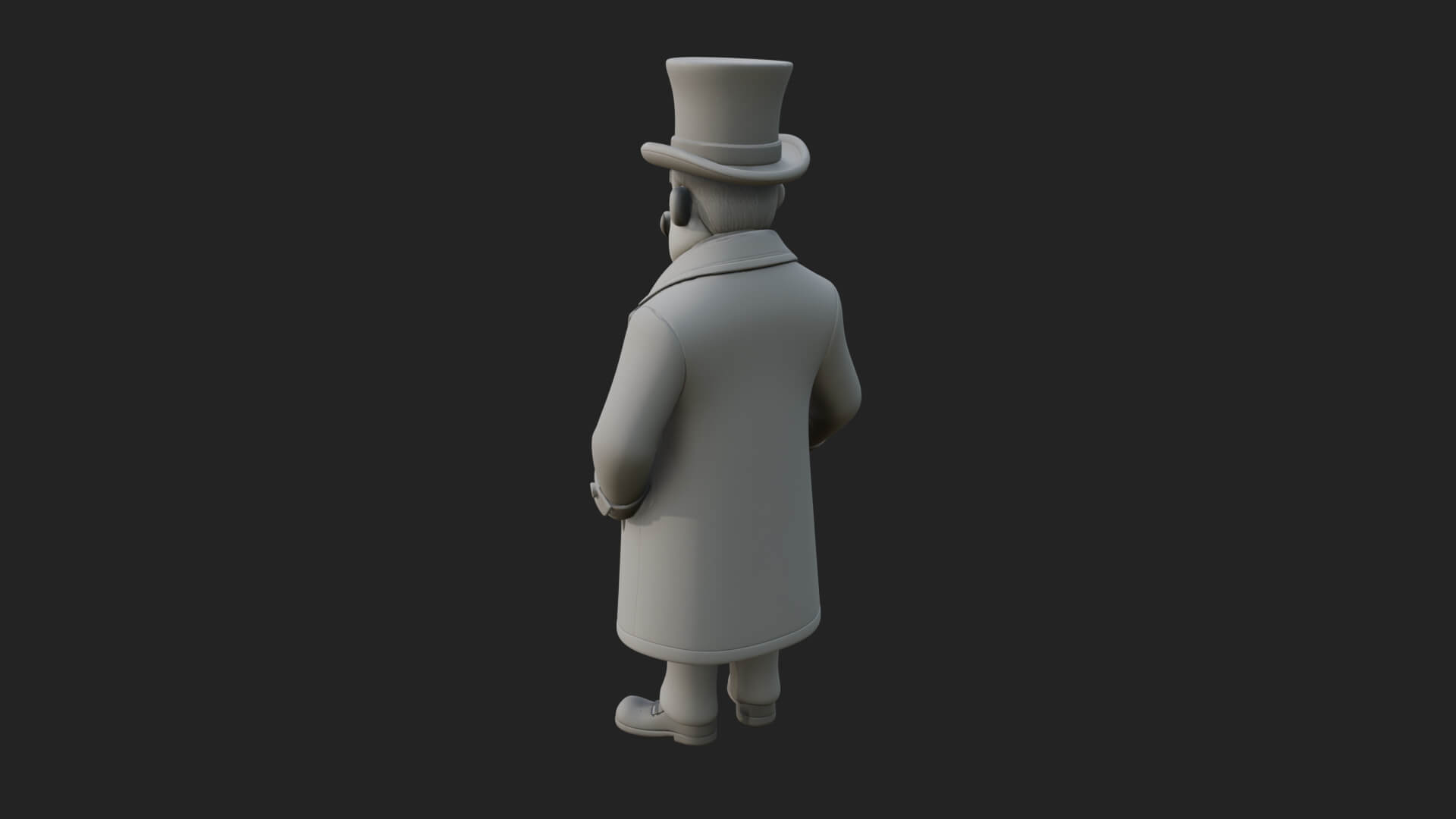Top Hat Gentleman Statue Design 1 3D Print Model 3D Model