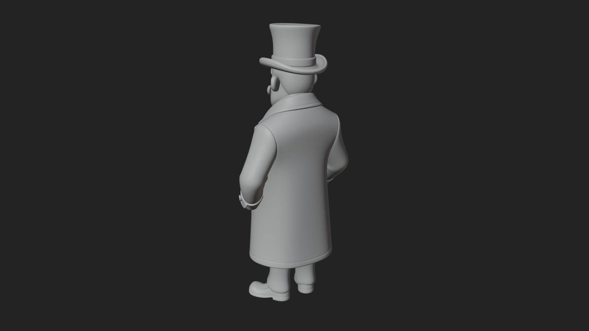 Top Hat Gentleman Statue Design 1 3D Print Model 3D Model