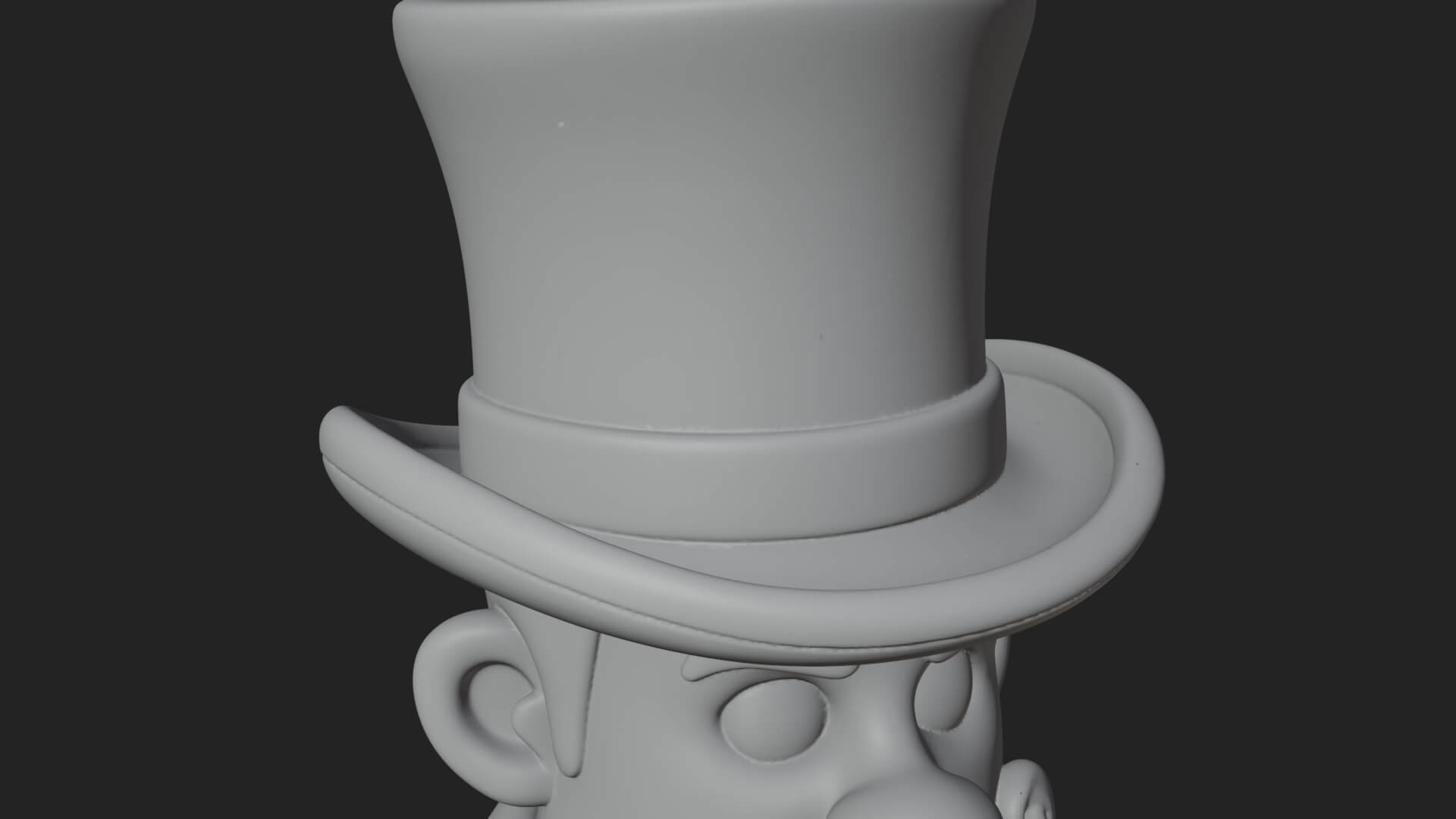 Top Hat Gentleman Statue Design 1 3D Print Model 3D Model