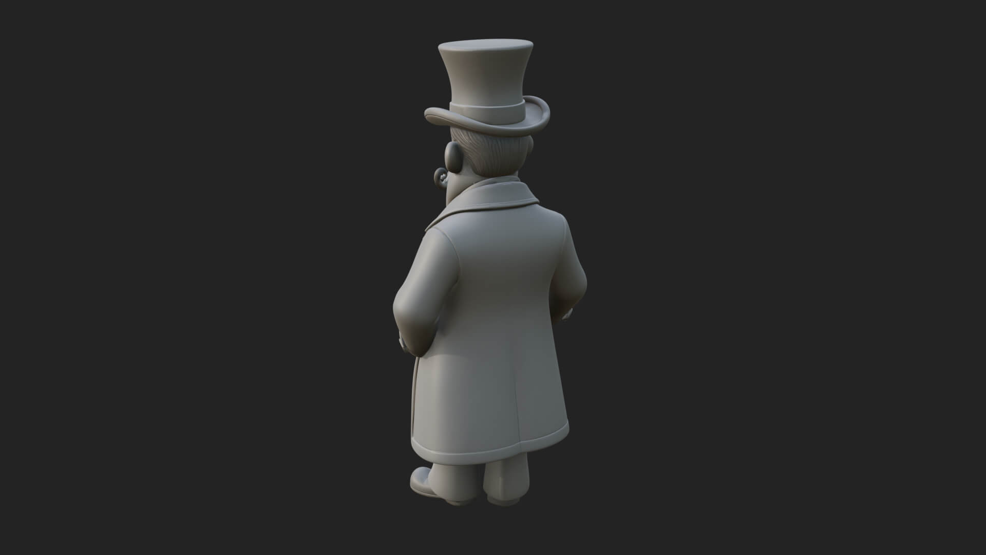 Top Hat Gentleman Statue Design 2 3D Print Model 3D Model