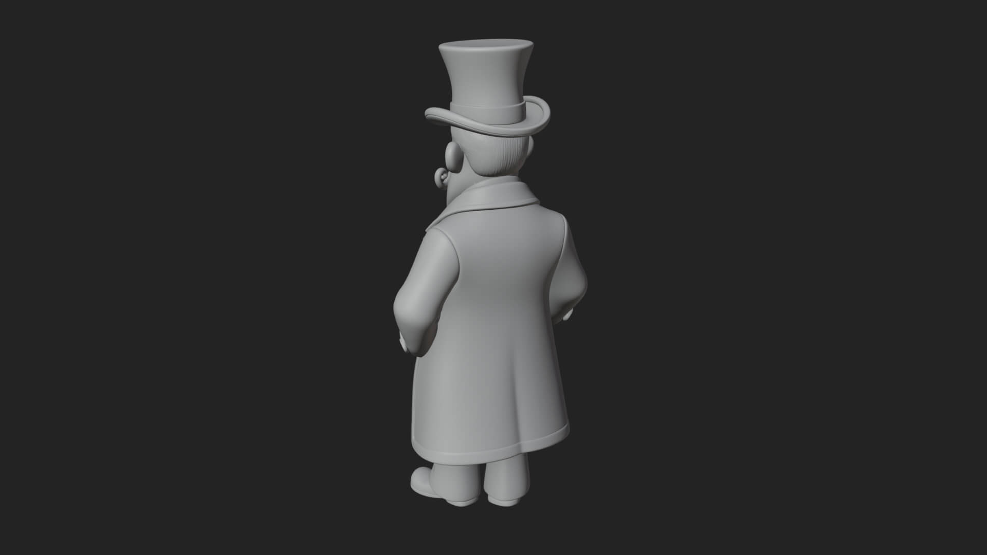 Top Hat Gentleman Statue Design 2 3D Print Model 3D Model