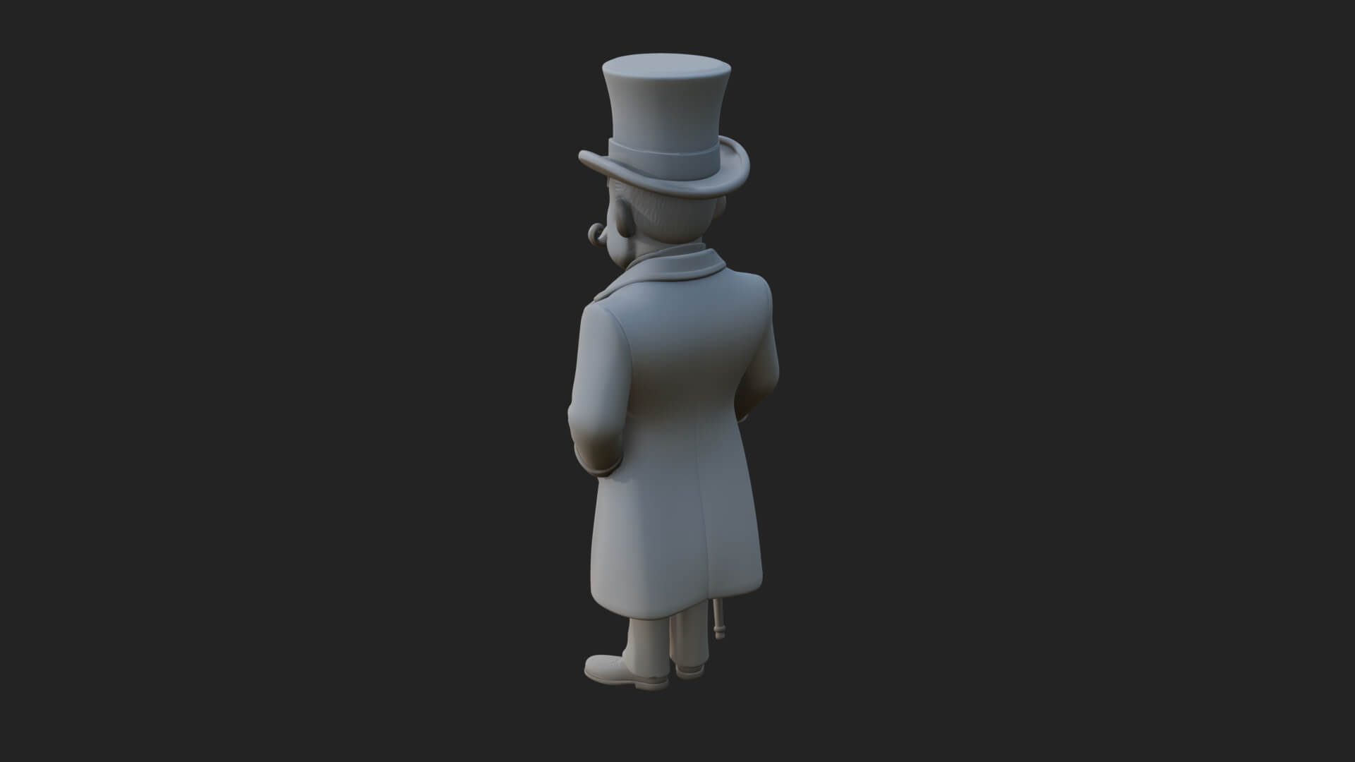 Top Hat Gentleman Statue Design 3 3D Print Model 3D Model
