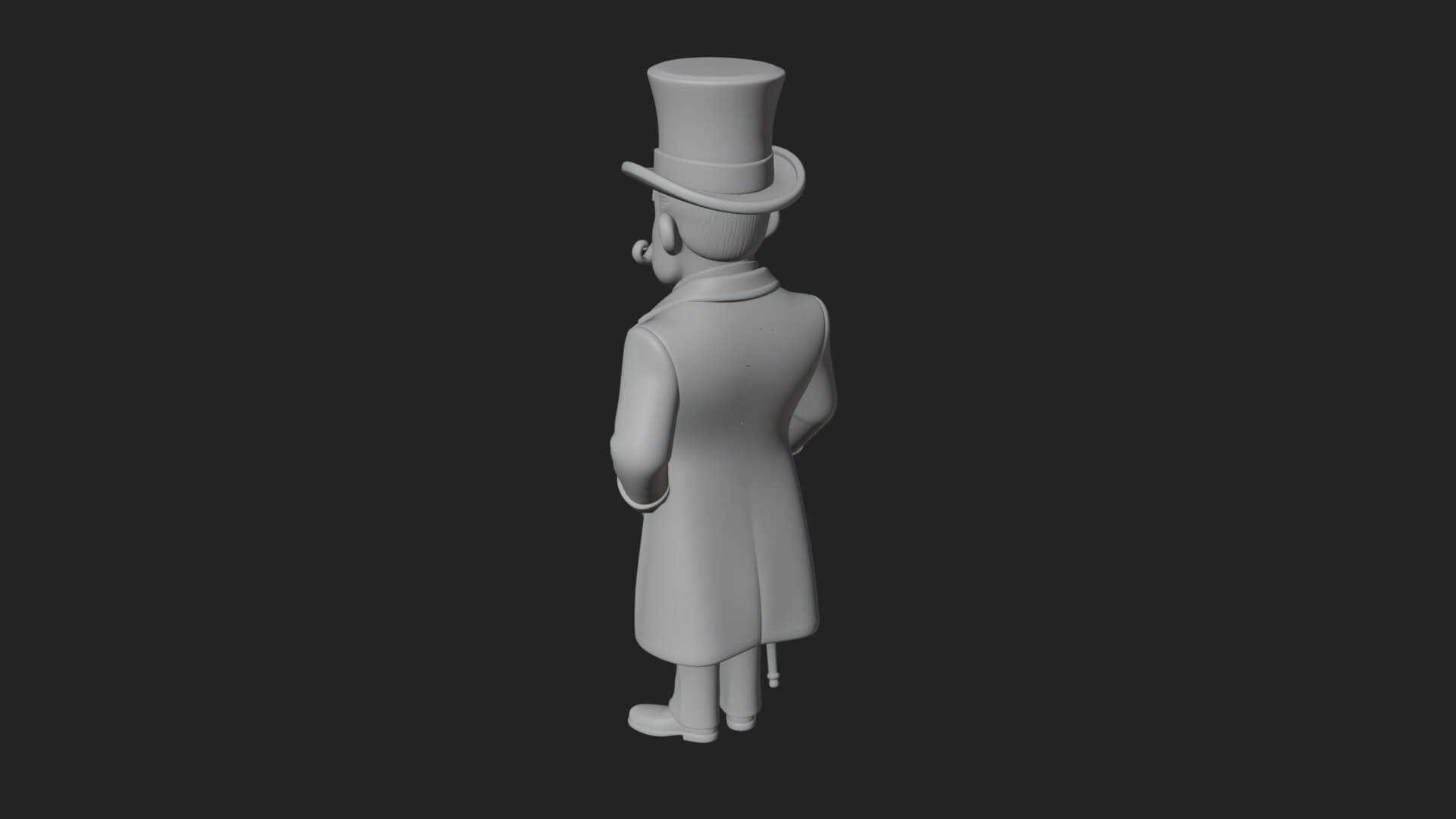 Top Hat Gentleman Statue Design 3 3D Print Model 3D Model