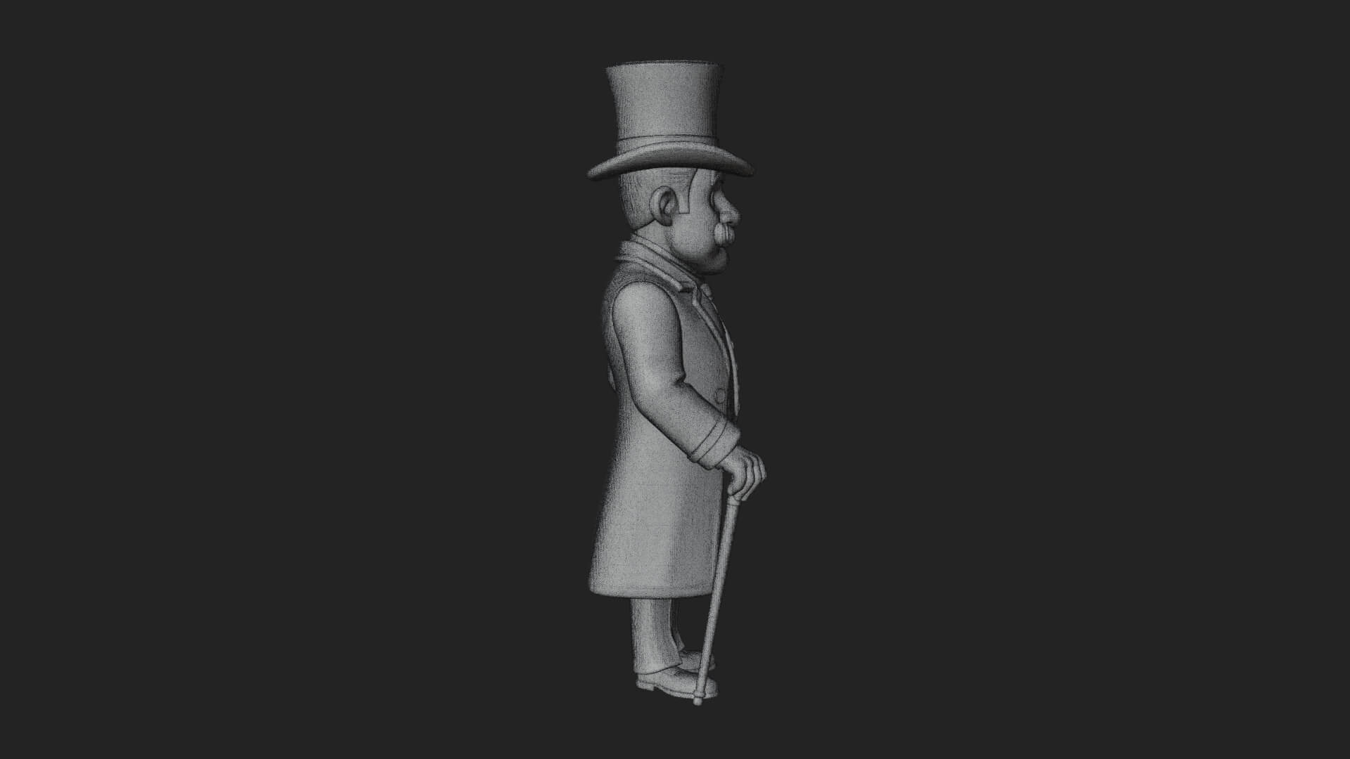 Top Hat Gentleman Statue Design 3 3D Print Model 3D Model