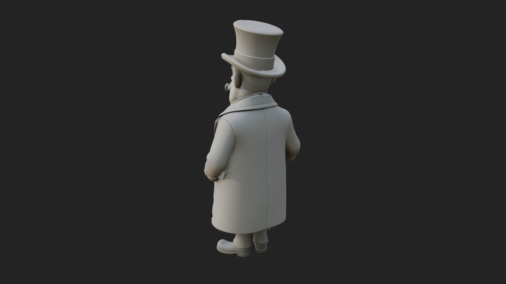 Top Hat Gentleman Statue Design 4 3D Print Model 3D Model