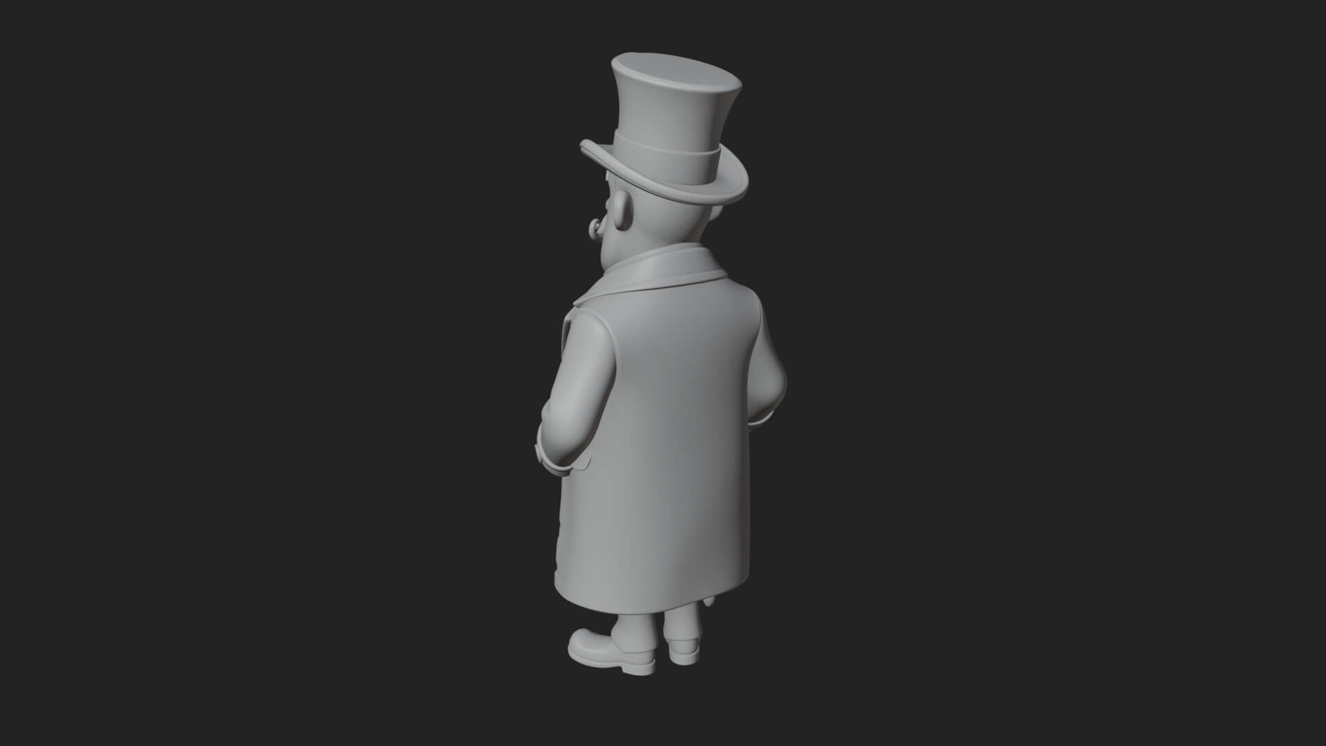 Top Hat Gentleman Statue Design 4 3D Print Model 3D Model