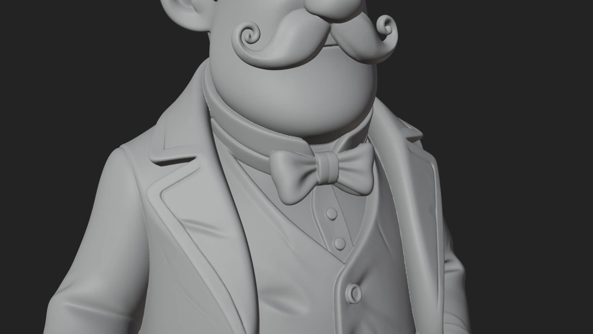 Top Hat Gentleman Statue Design 4 3D Print Model 3D Model