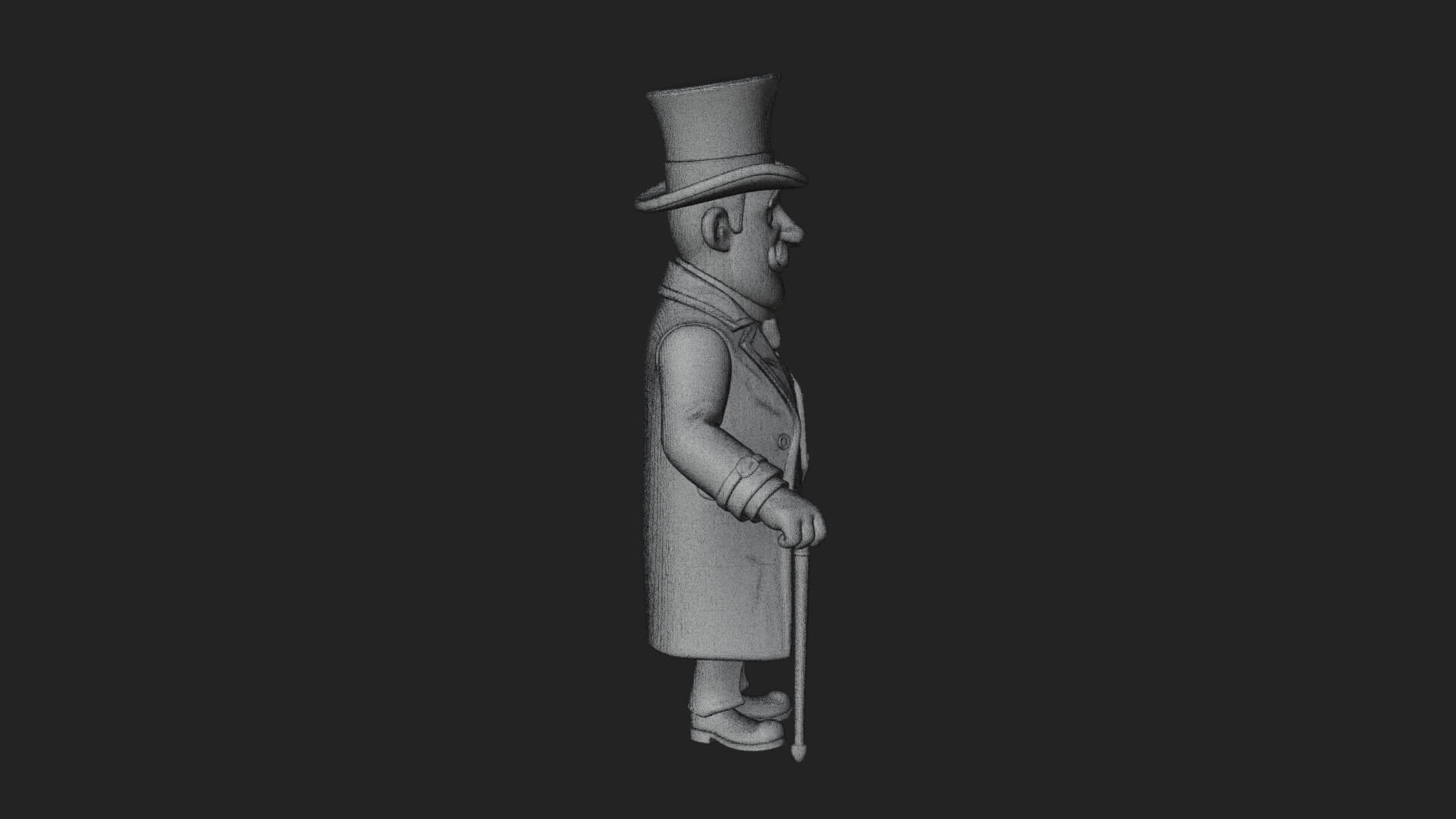 Top Hat Gentleman Statue Design 4 3D Print Model 3D Model