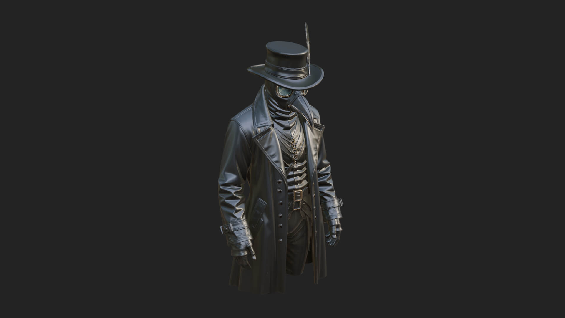Top Hat Gentleman Statue Design 5 3D Print Model 3D Model