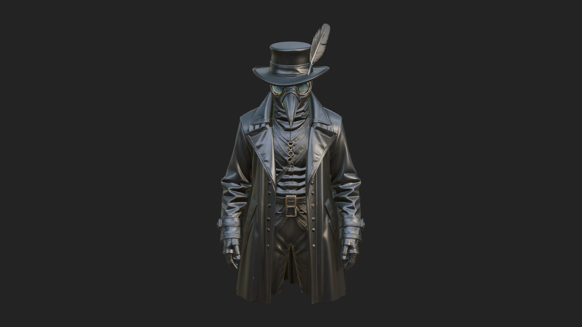 Top Hat Gentleman Statue Design 5 3D Print Model 3D Model