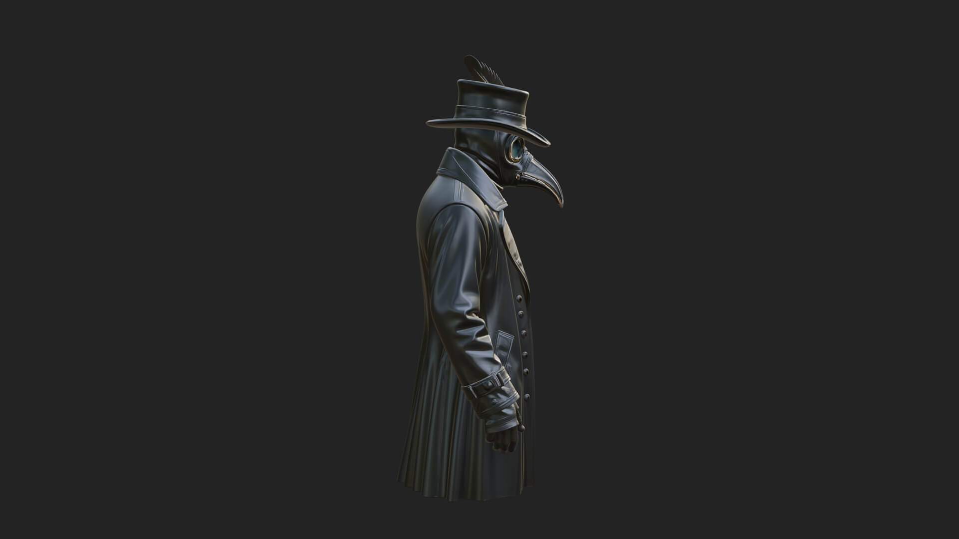 Top Hat Gentleman Statue Design 5 3D Print Model 3D Model