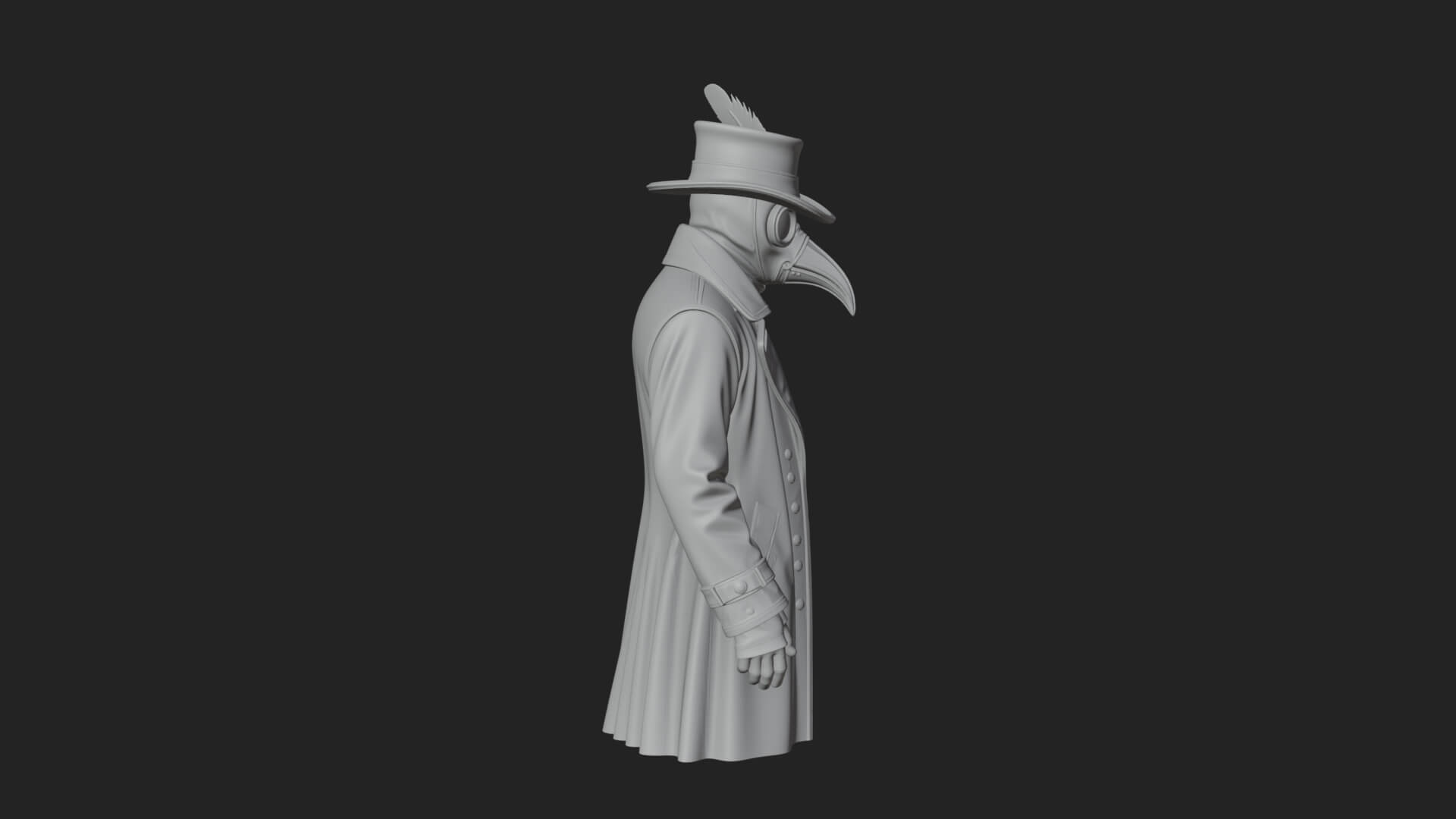 Top Hat Gentleman Statue Design 5 3D Print Model 3D Model