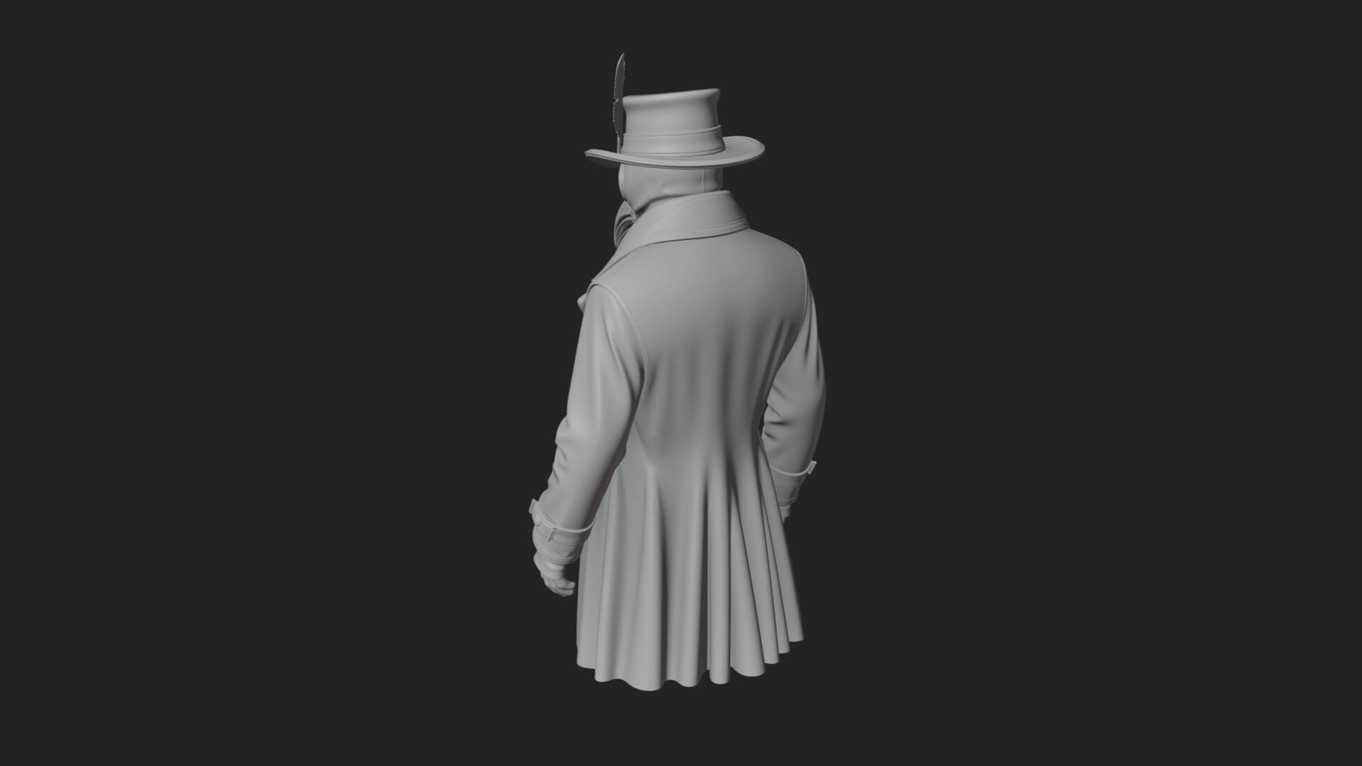 Top Hat Gentleman Statue Design 5 3D Print Model 3D Model