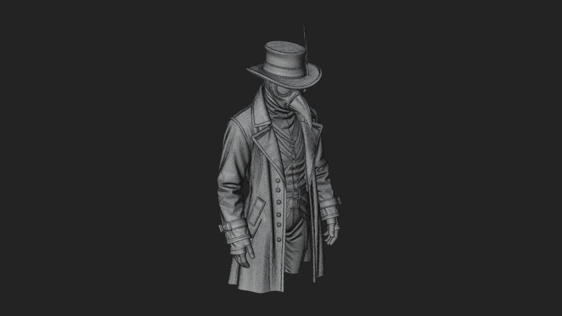Top Hat Gentleman Statue Design 5 3D Print Model 3D Model