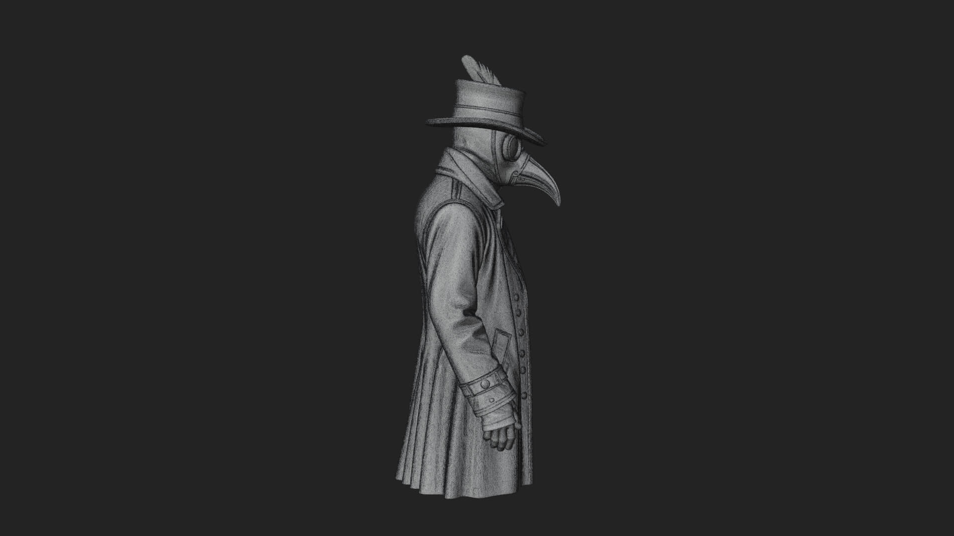 Top Hat Gentleman Statue Design 5 3D Print Model 3D Model