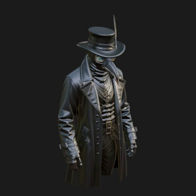 Top Hat Gentleman Statue Design 5 3D Print Model