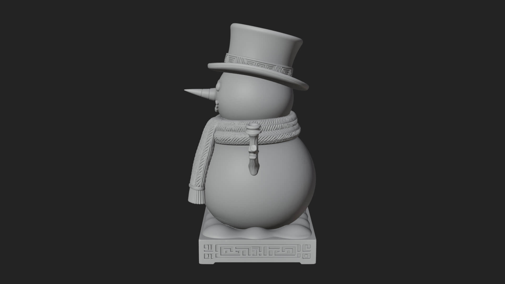 Top Hat Snowman Statue Design 2 3D Print Model 3D Model