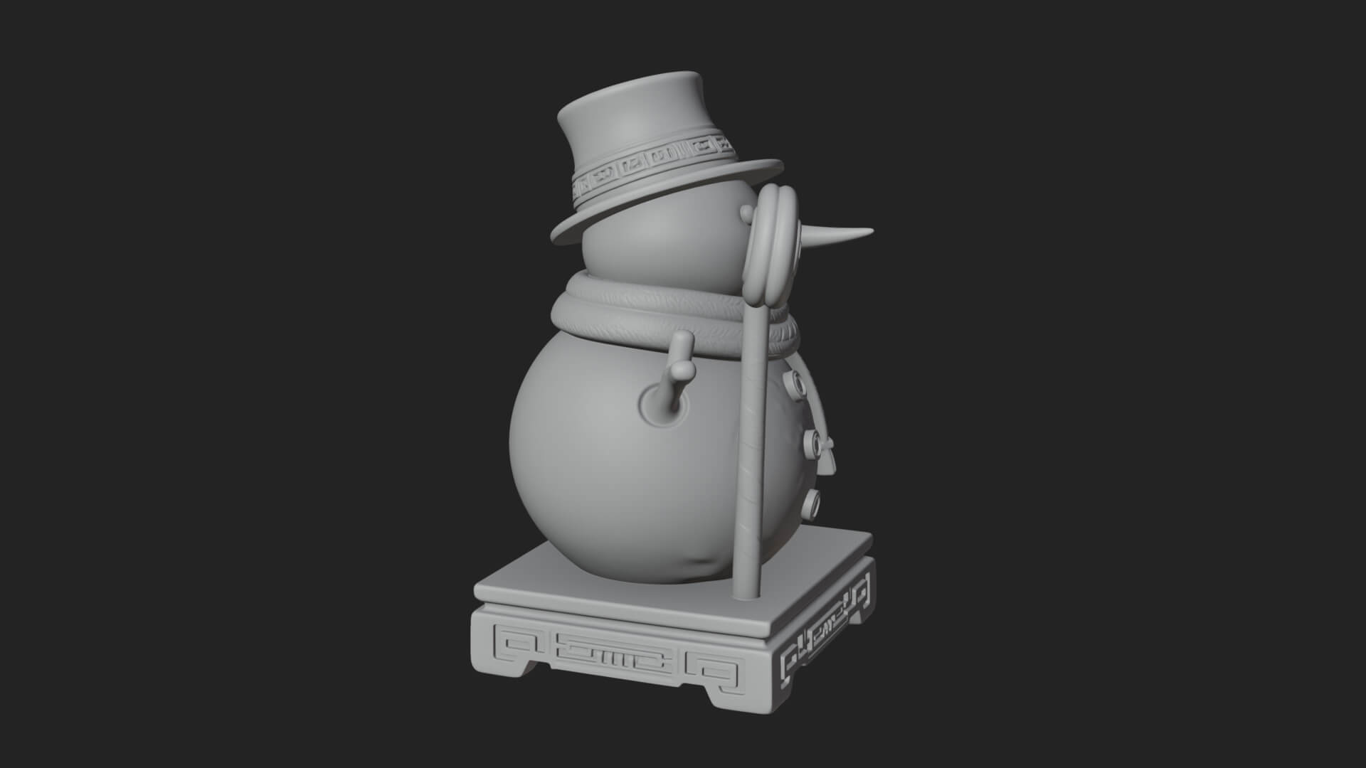 Top Hat Snowman Statue Design 3 3D Print Model 3D Model