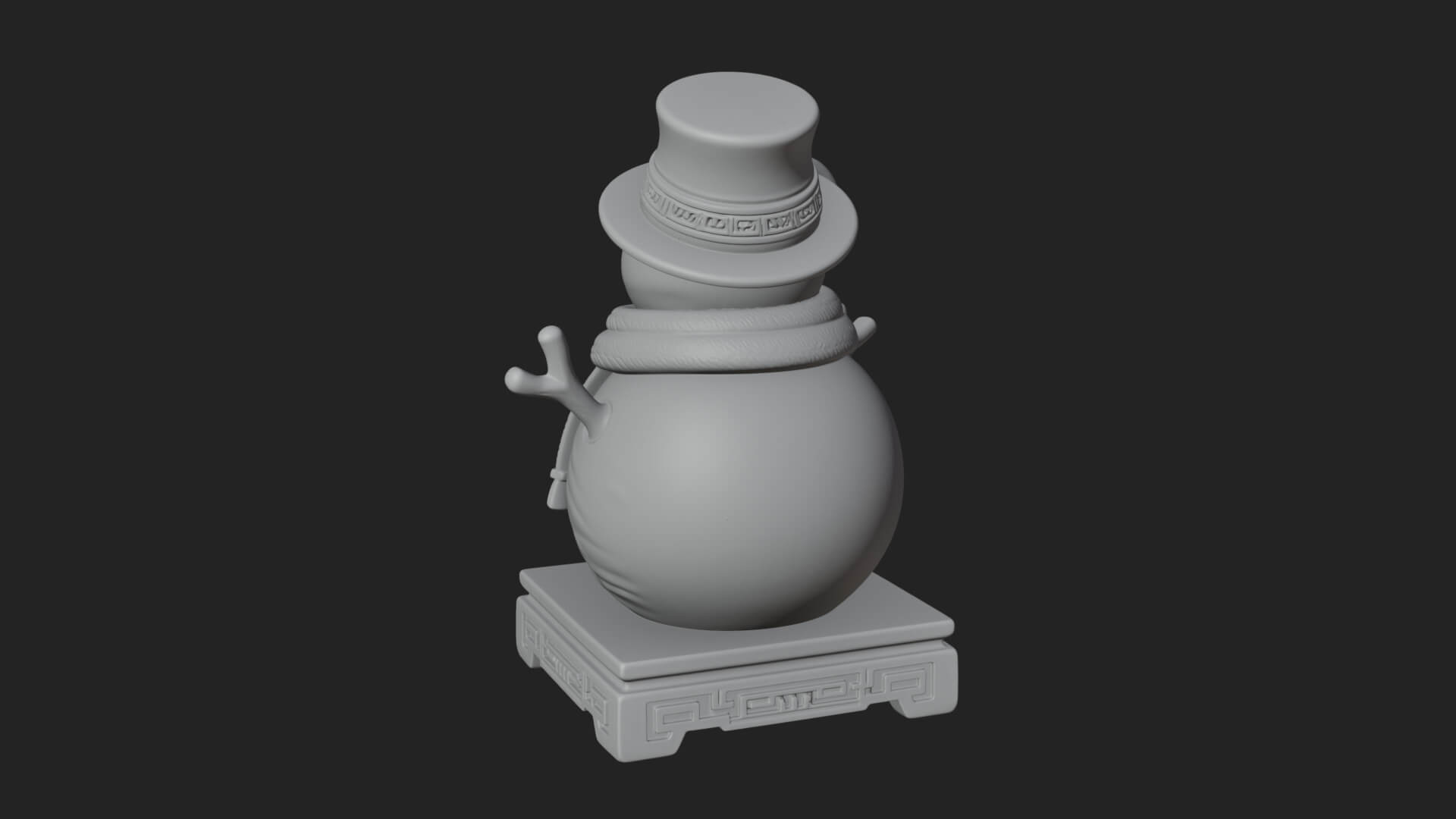 Top Hat Snowman Statue Design 3 3D Print Model 3D Model