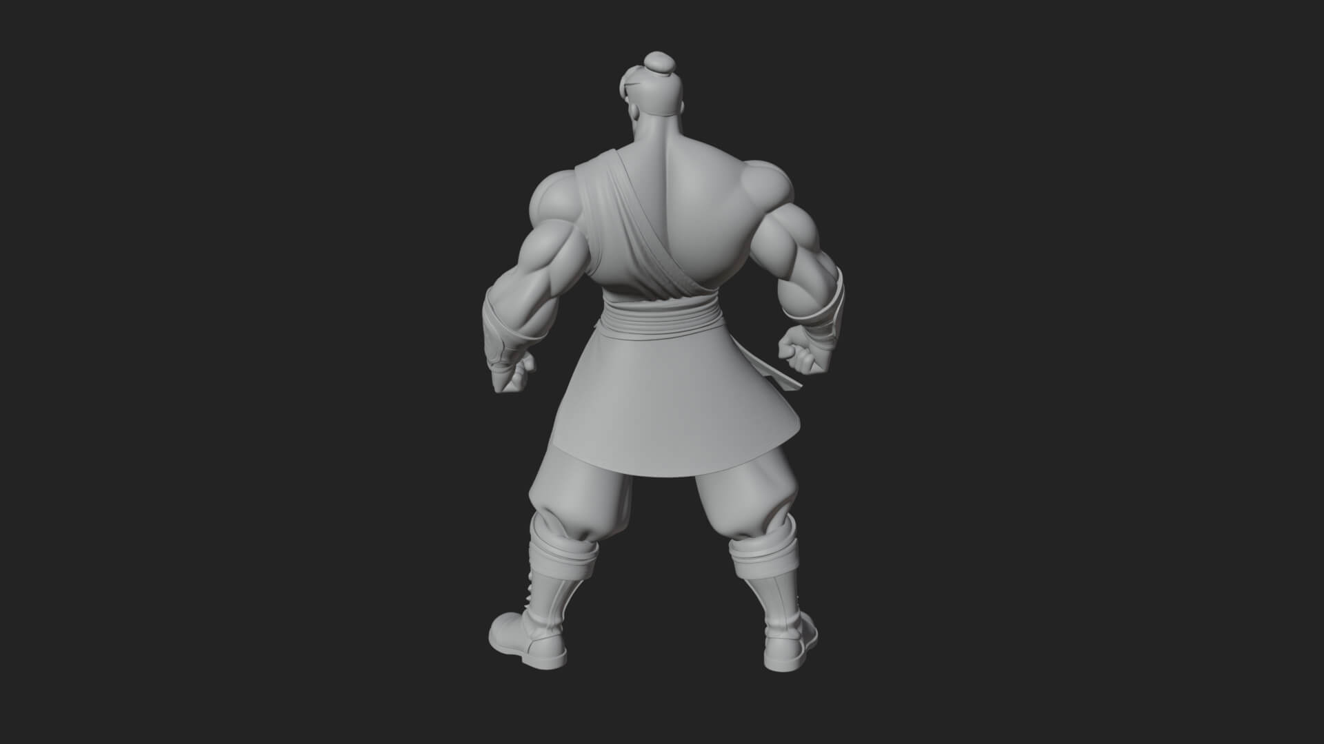 Topknot Martial Warrior Statue Design 10 3D Print Model 3D Model