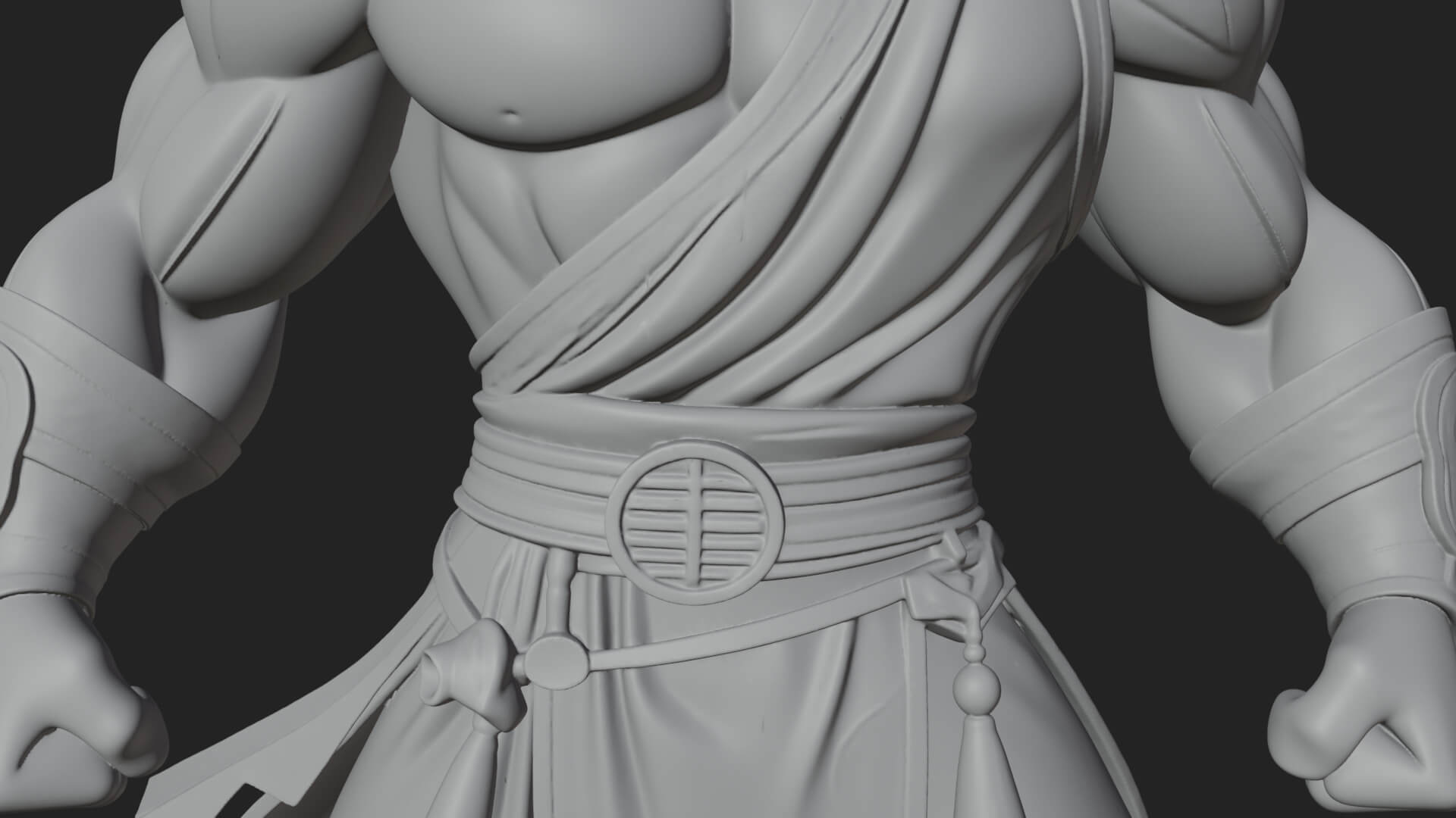 Topknot Martial Warrior Statue Design 10 3D Print Model 3D Model