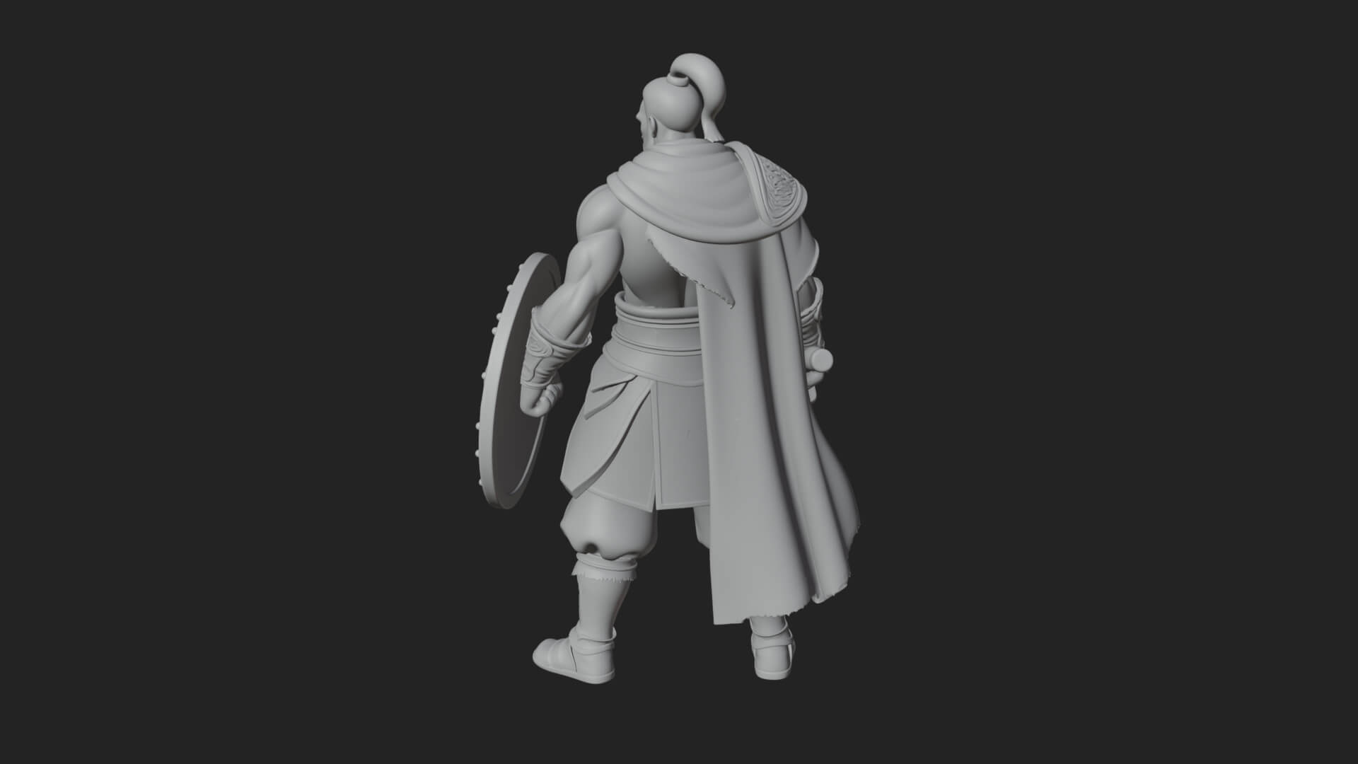 Topknot Martial Warrior Statue Design 8 3D Print Model 3D Model