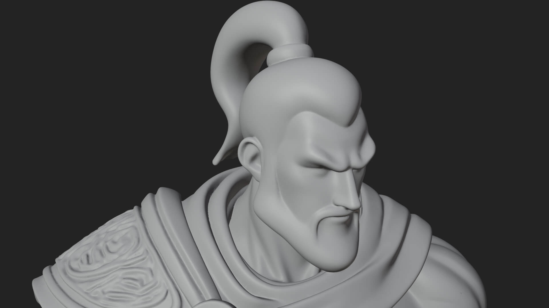 Topknot Martial Warrior Statue Design 8 3D Print Model 3D Model
