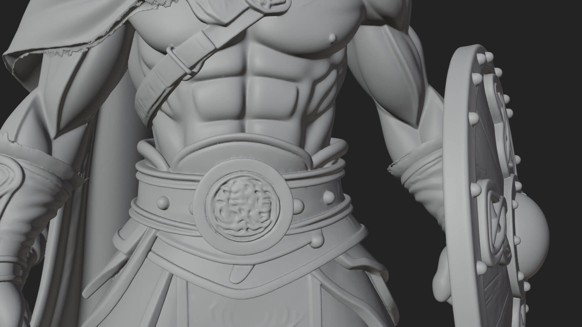 Topknot Martial Warrior Statue Design 8 3D Print Model 3D Model