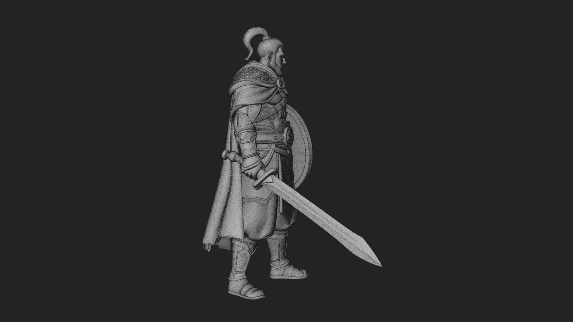 Topknot Martial Warrior Statue Design 8 3D Print Model 3D Model