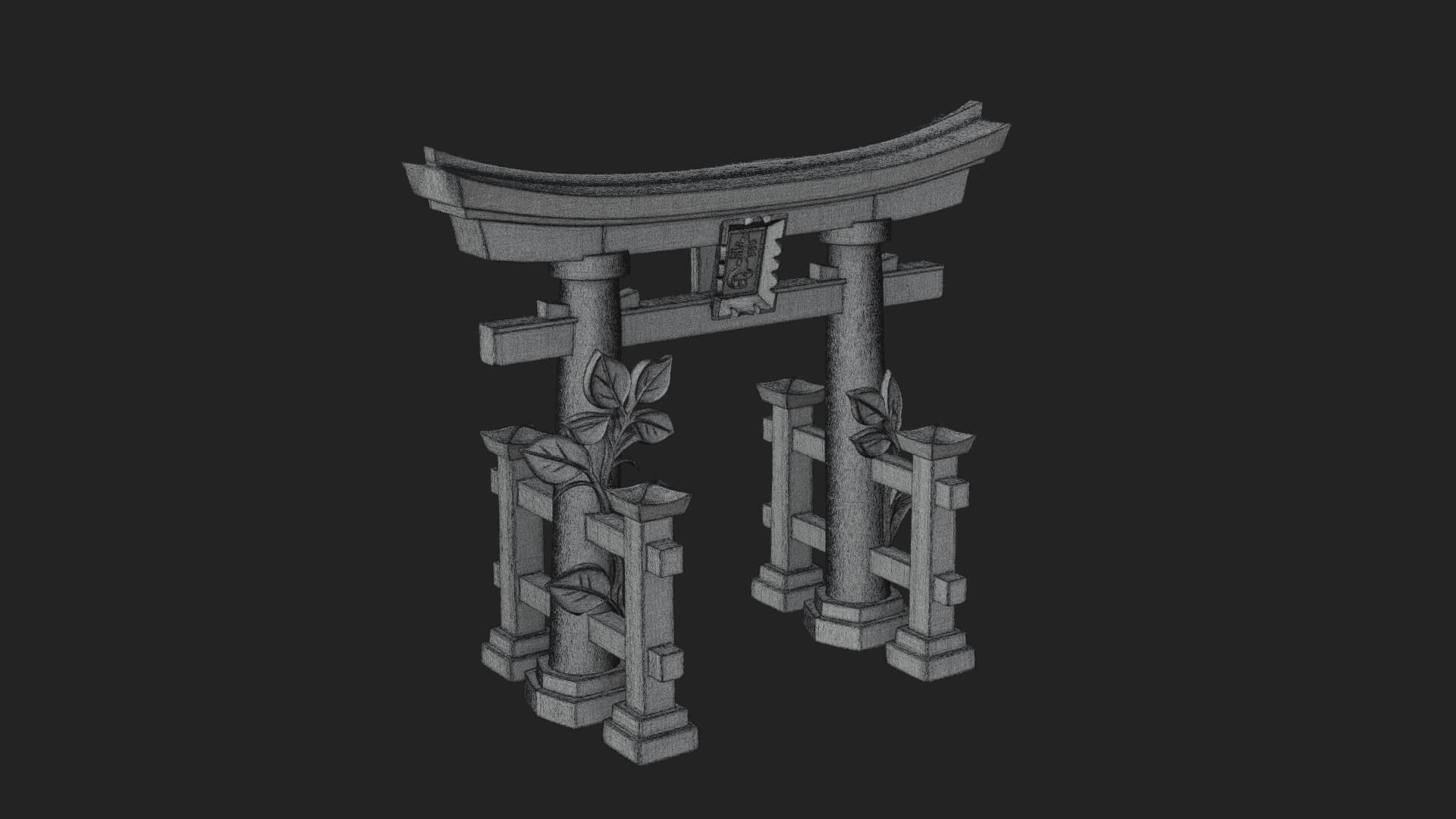 Torii Shrine Gate Design 1 3D Print Model 3D Model