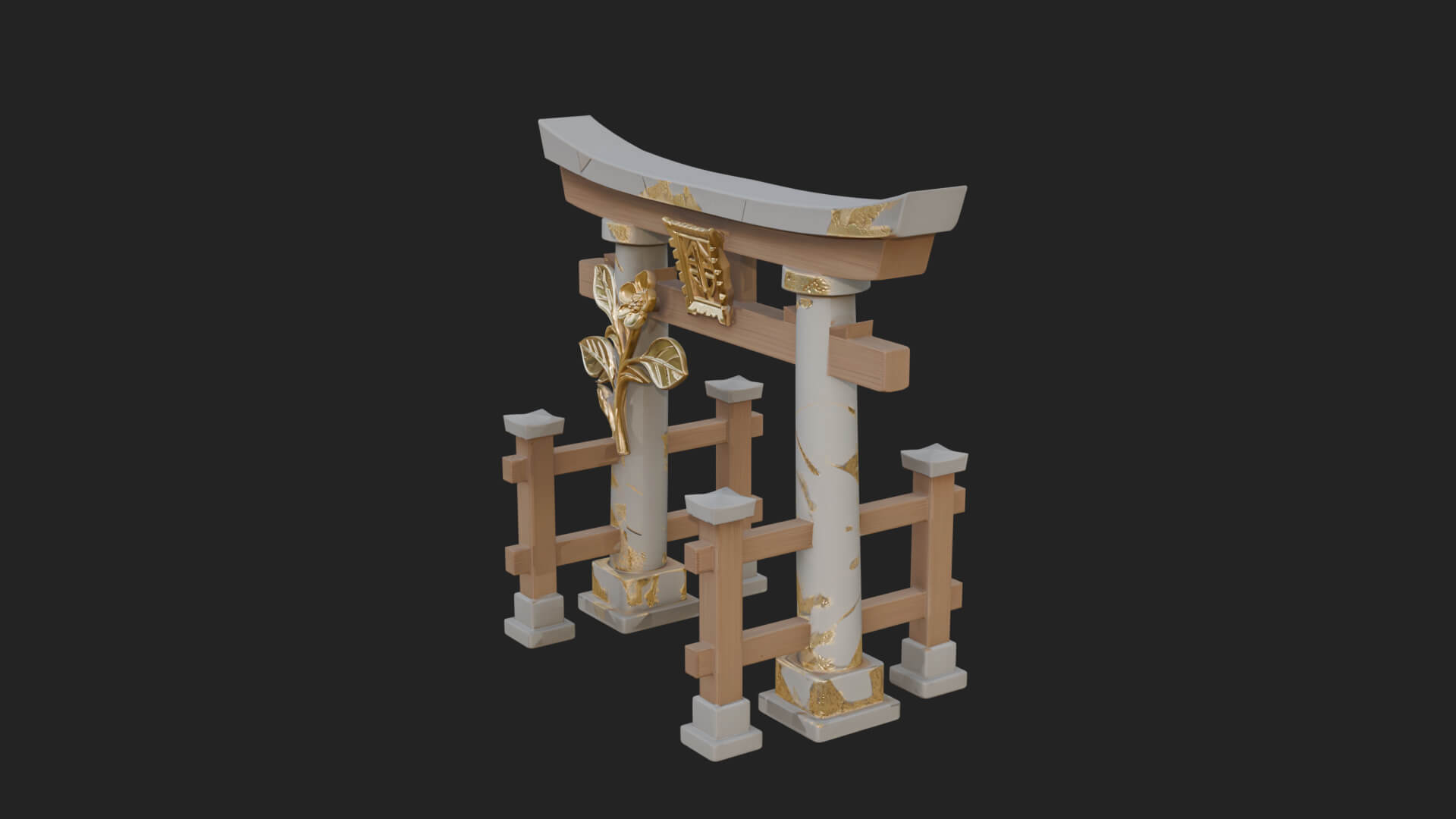 Torii Shrine Gate Design 2 3D Print Model 3D Model