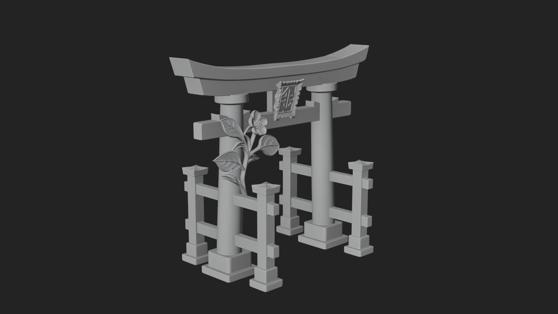 Torii Shrine Gate Design 2 3D Print Model 3D Model