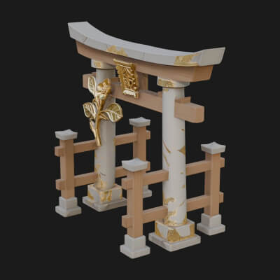 Torii Shrine Gate Design 2 3D Print Model
