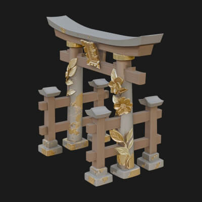 Torii Shrine Gate Design 3 3D Print Model