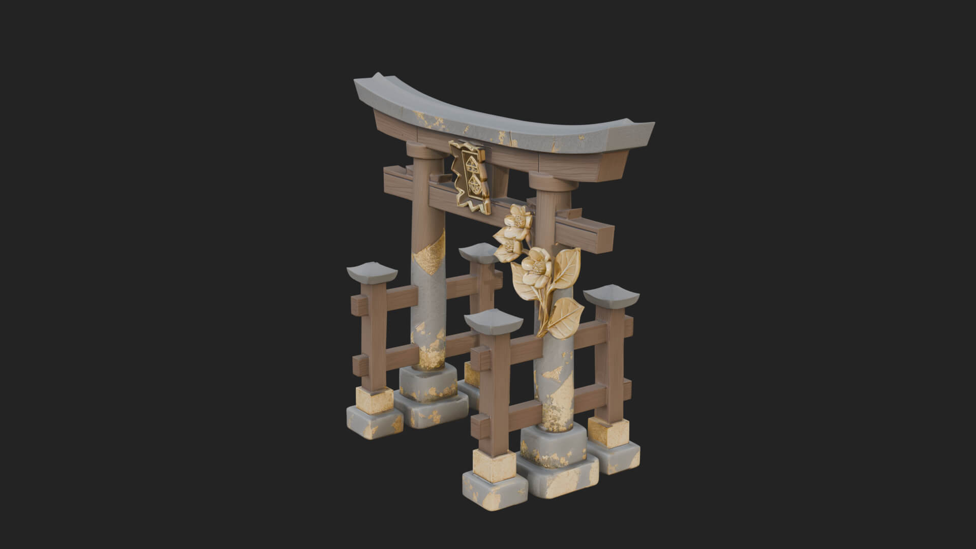 Torii Shrine Gate Design 4 3D Print Model 3D Model