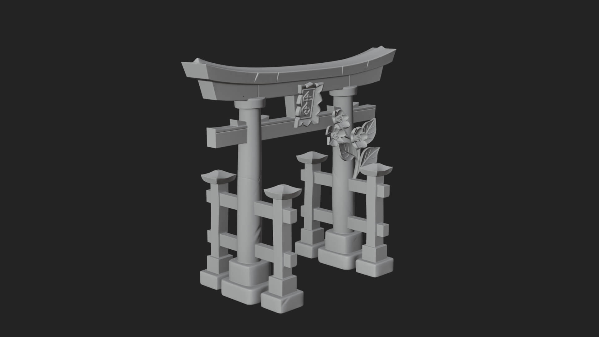 Torii Shrine Gate Design 4 3D Print Model 3D Model