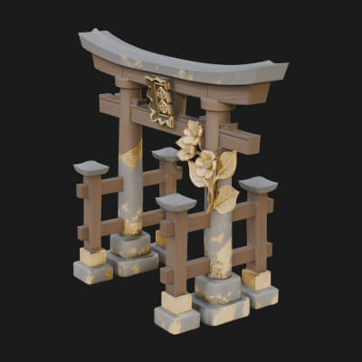 Torii Shrine Gate Design 4 3D Print Model