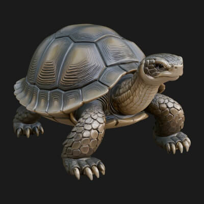 Tortoise Statue Design 4 3D Print Model