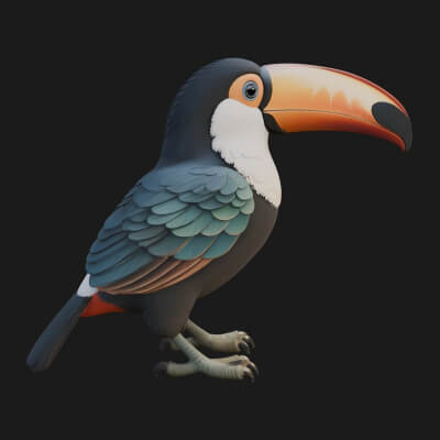 Toucan Bird Statue Design 1 3D Print Model