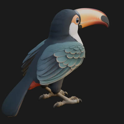 Toucan Bird Statue Design 2 3D Print Model