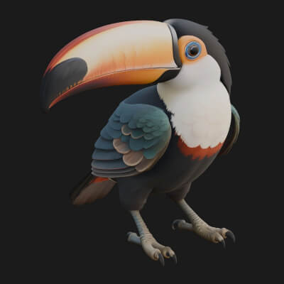 Toucan Bird Statue Design 3 3D Print Model
