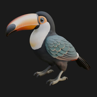 Toucan Bird Statue Design 4 3D Print Model
