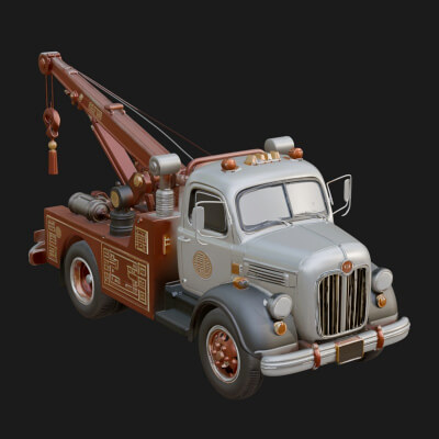 Tow Truck Model Design 1 3D Print Model