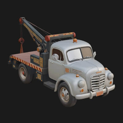 Tow Truck Model Design 14 3D Print Model