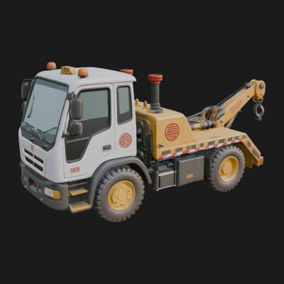 Tow Truck Model Design 18 3D Print Model
