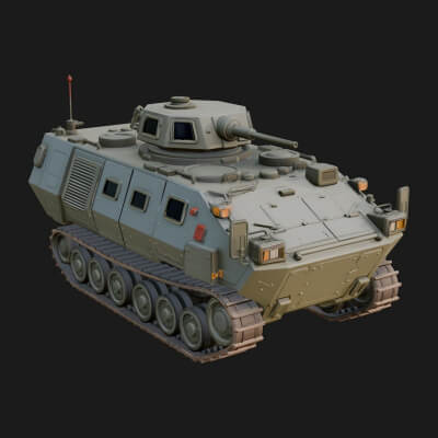 Tracked Armored Vehicle Model Design 13 3d Print Model