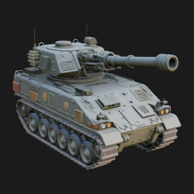 Tracked Armored Vehicle Model Design 18 3D Print Model