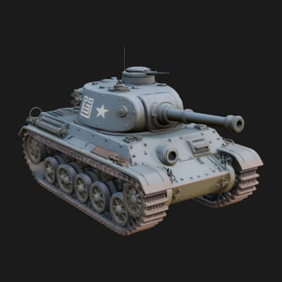 Tracked Armored Vehicle Model Design 24 3D Print Model
