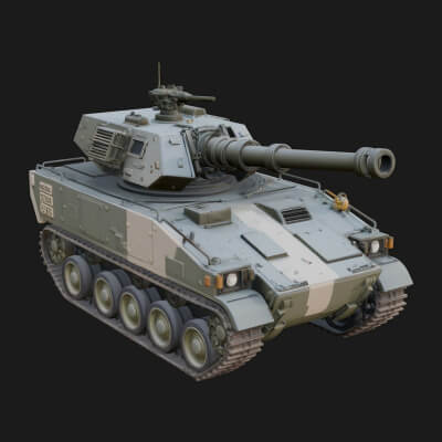 Tracked Armored Vehicle Model Design 25 3D Print Model