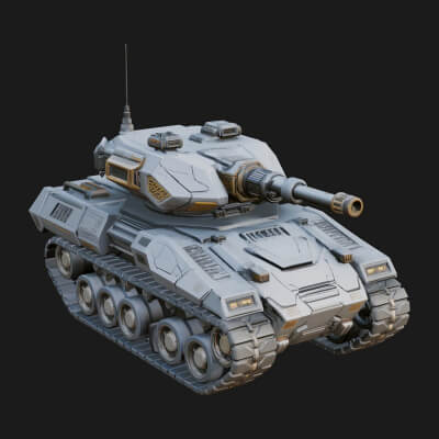 Tracked Armored Vehicle Model Design 32 3D Print Model